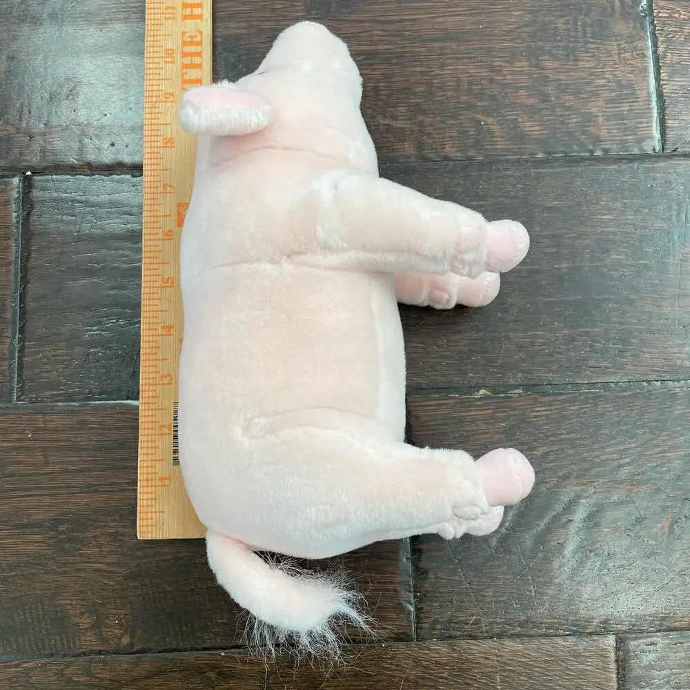 Realistic Pig Plush Pink Piglet Rigid Stuffed Animal No Tush Tag Stiff Toy READ
